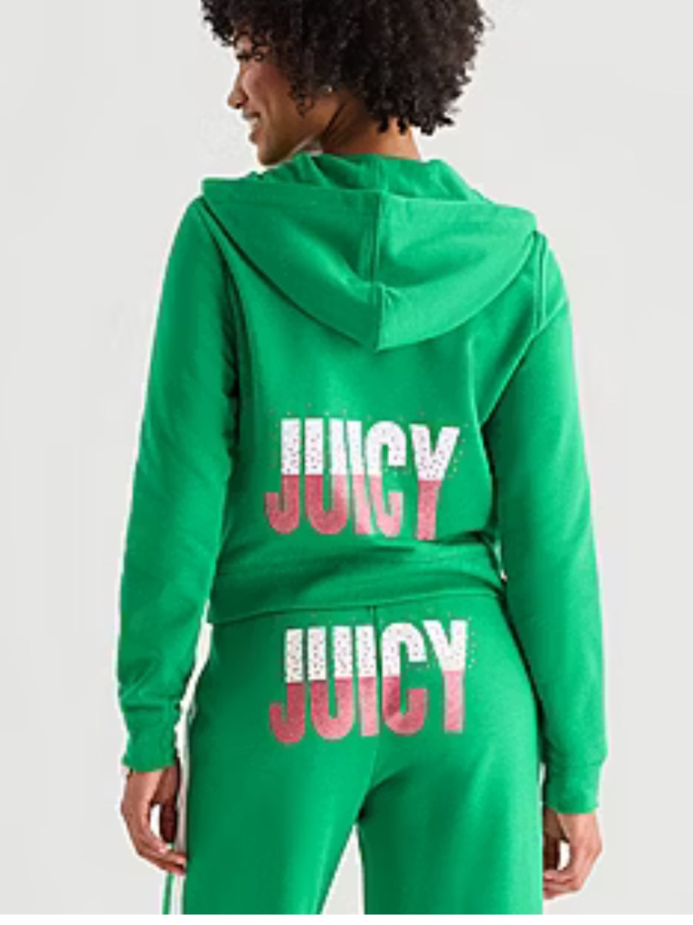 Juicy Couture Green Hooded Sweatshirt  with Pink & White Logo